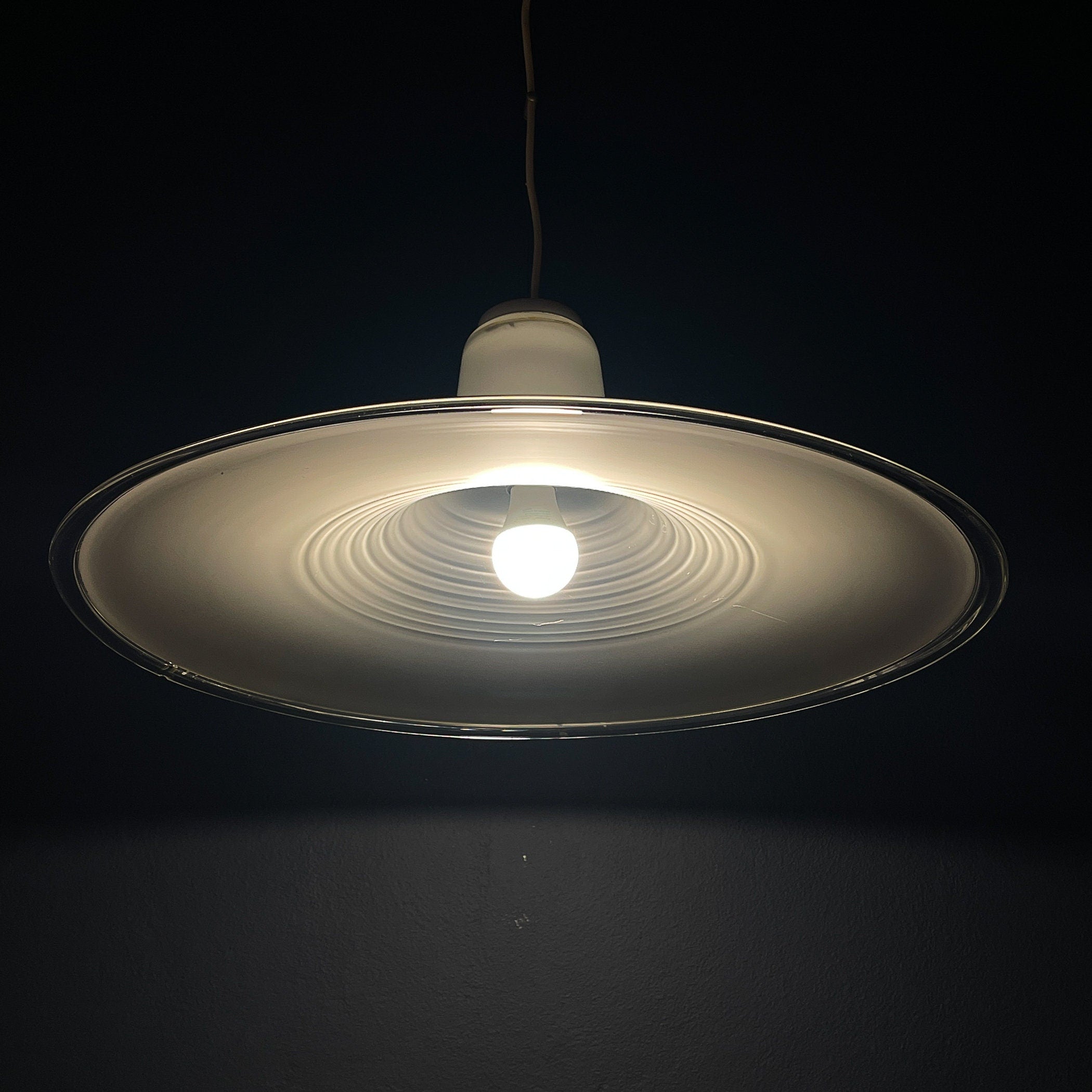 Mid-century large murano pendant lamp Italy 1970s Space age Retro lighting
