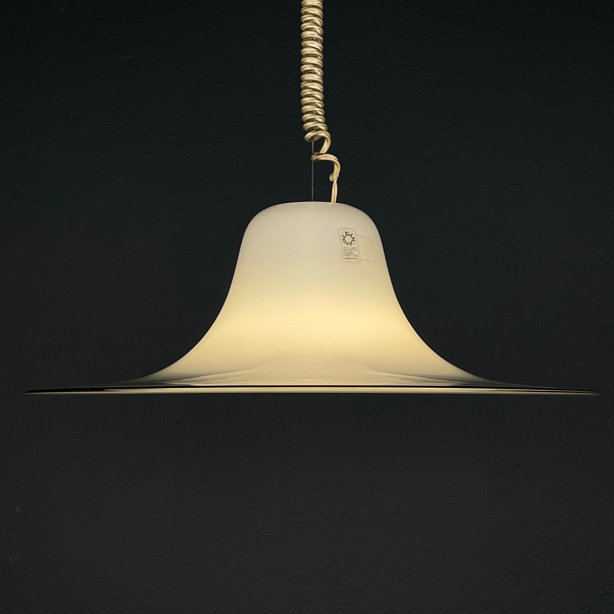Cinea pendant lamp by Giusto Toso for Leucos Italy 1970s Mid-century italian modern lighting