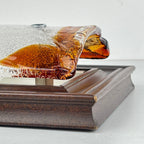 Vintage Wood Murano Wall lamp Italy, 1970s MCM Sconce Lamp