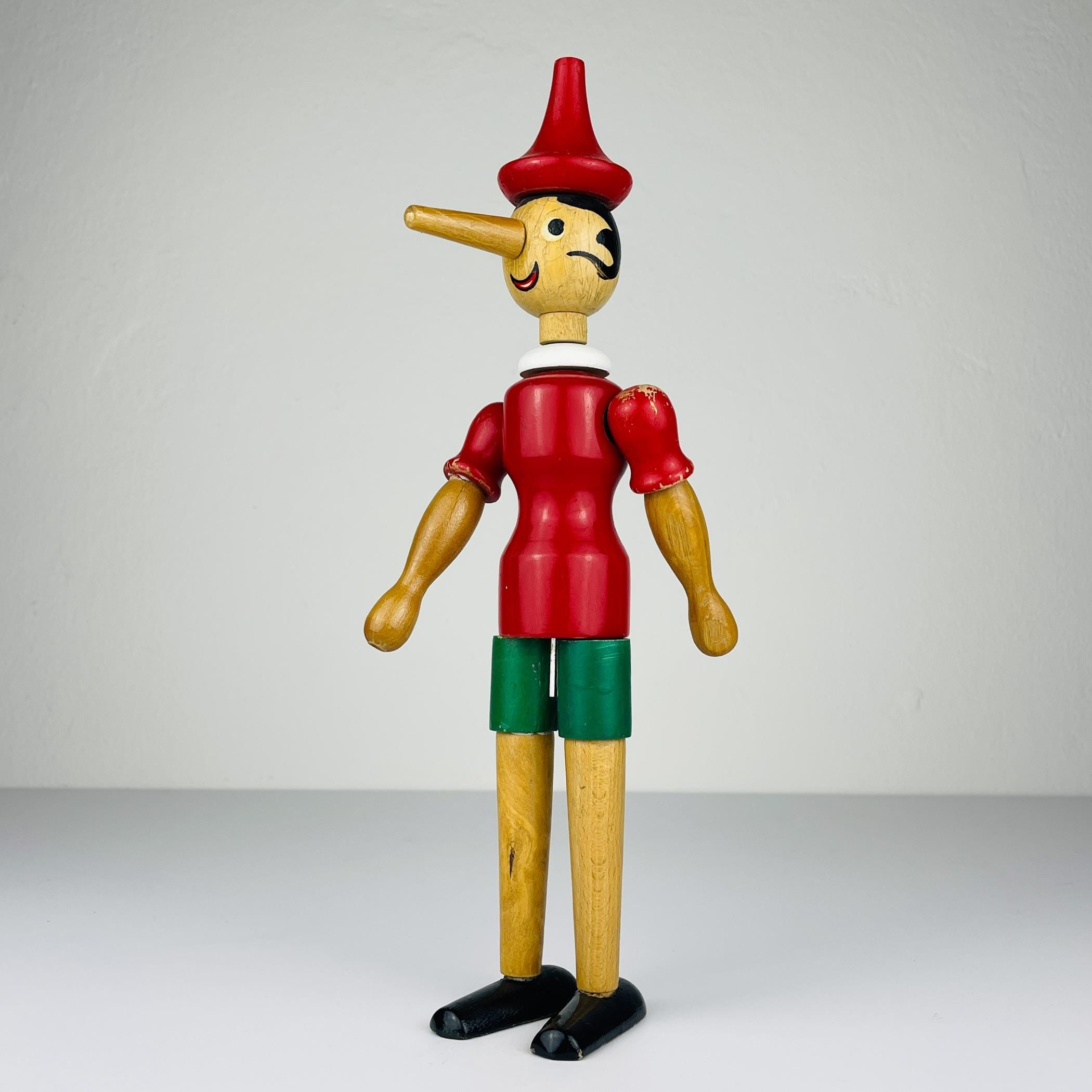 Vintage wooden toy Pinocchio, Italy, 1960s, Vintage home decor