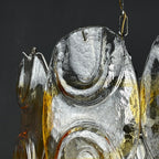Murano chandelier by Mazzega Italy 1960s Mid-century modern italian lighting 14 murano glass petals