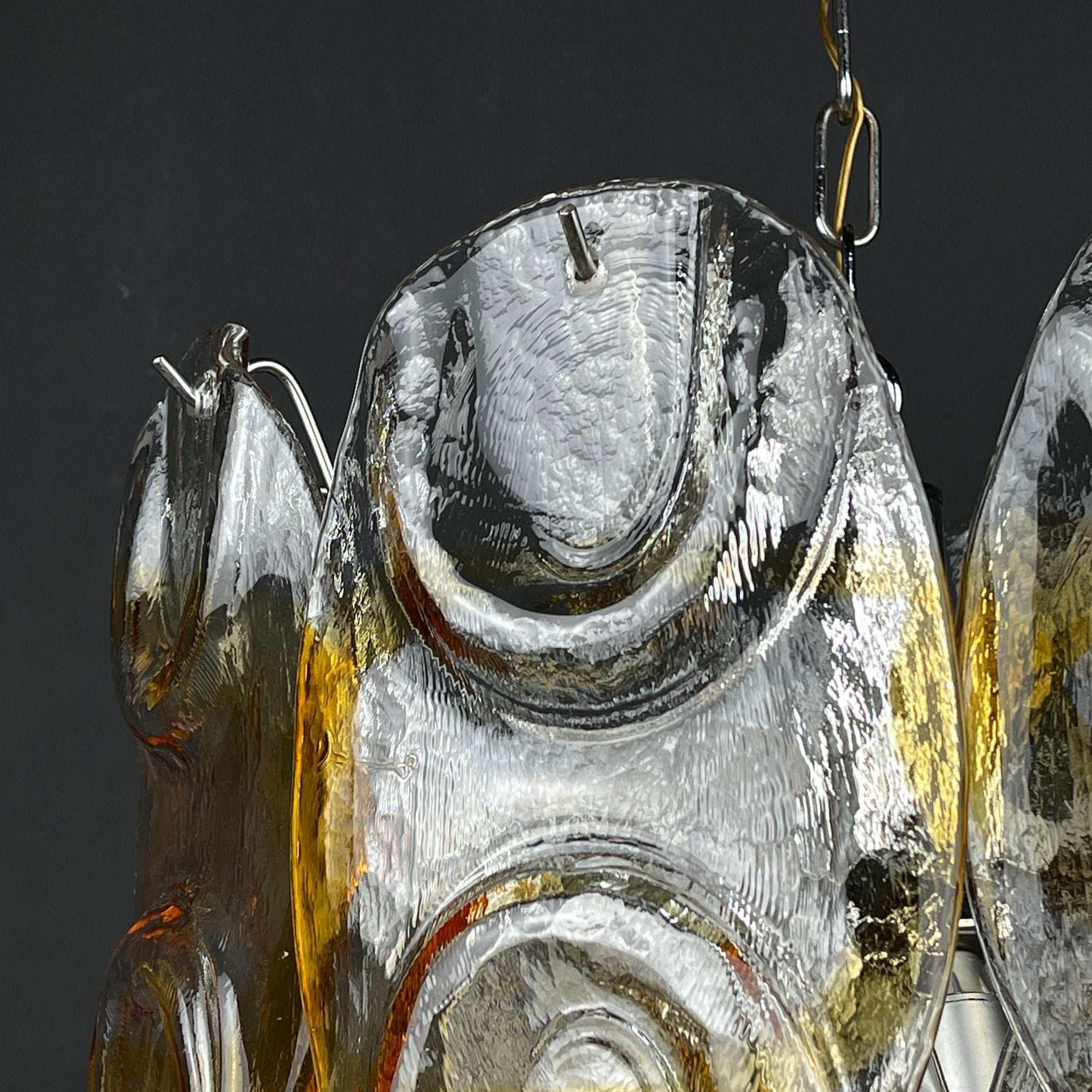 Murano chandelier by Mazzega Italy 1960s Mid-century modern italian lighting 14 murano glass petals