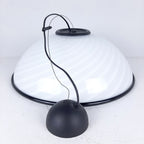 Murano pendant lamp White and Black, Italy 1980s