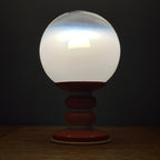 Vintage Opaline Glass Table Lamp: Italian Mid-Century Modern Lighting