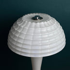 Large white Murano table lamp Mushroom Italy 1970s Mid-century italian modern
