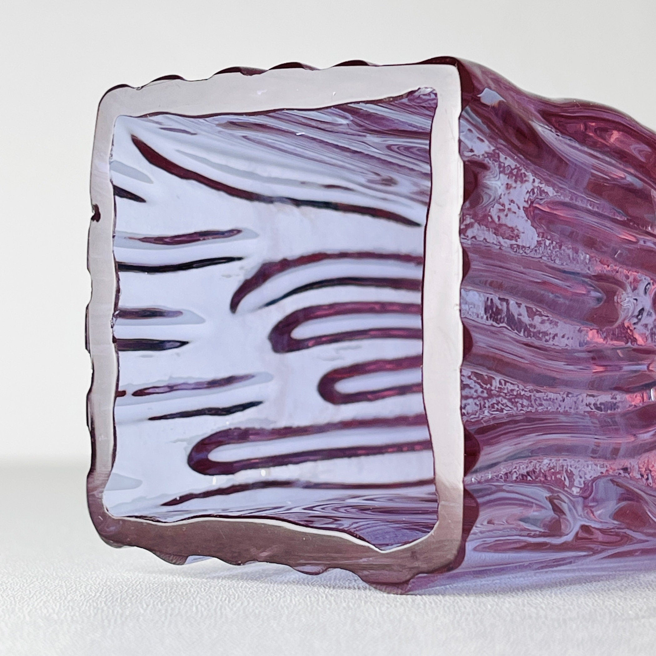 Vintage textured murano glass vase Tronchi, Italy 1970s