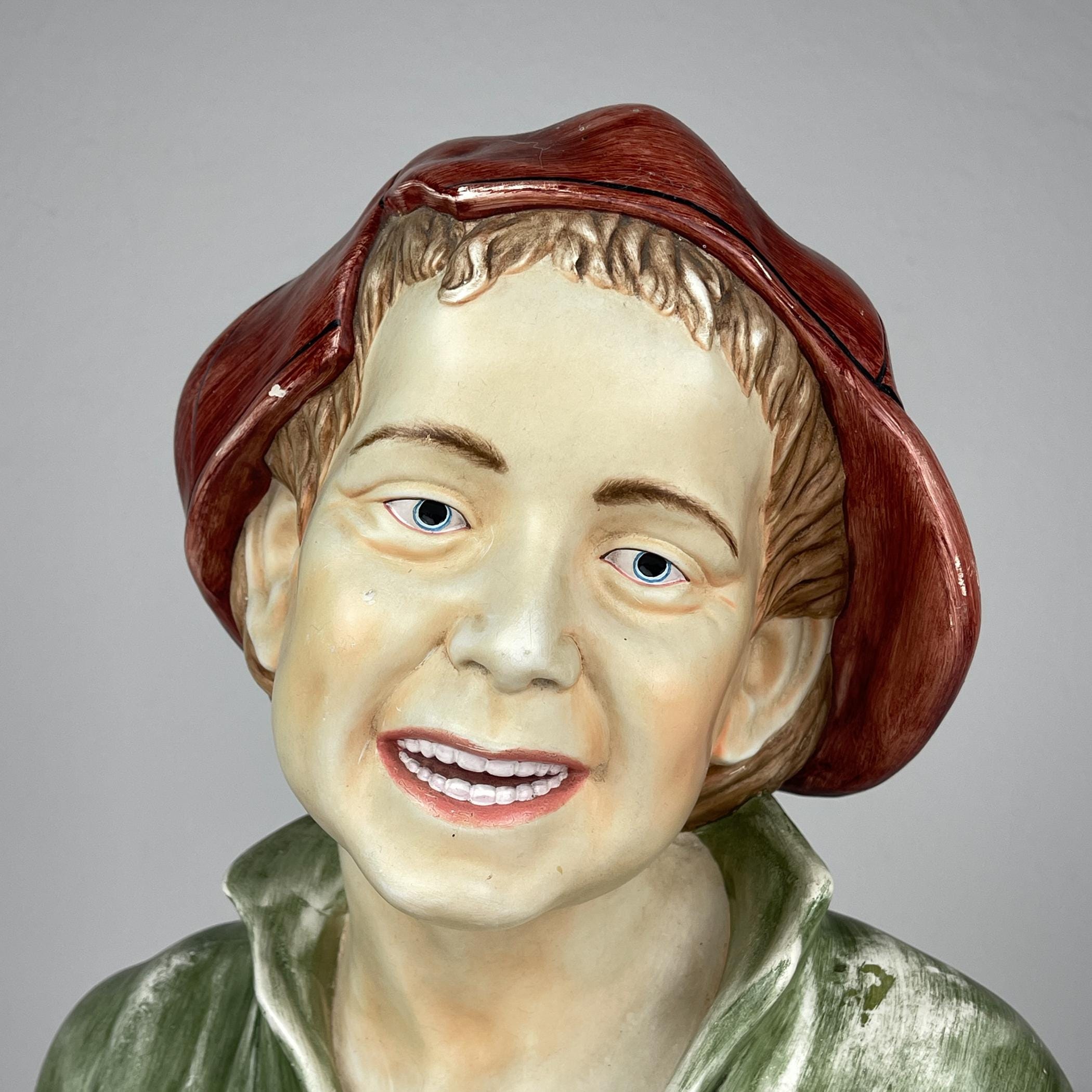 Vintage terracotta bust Boy, COIMBRA, Portugal 1960s, Vintage home decor