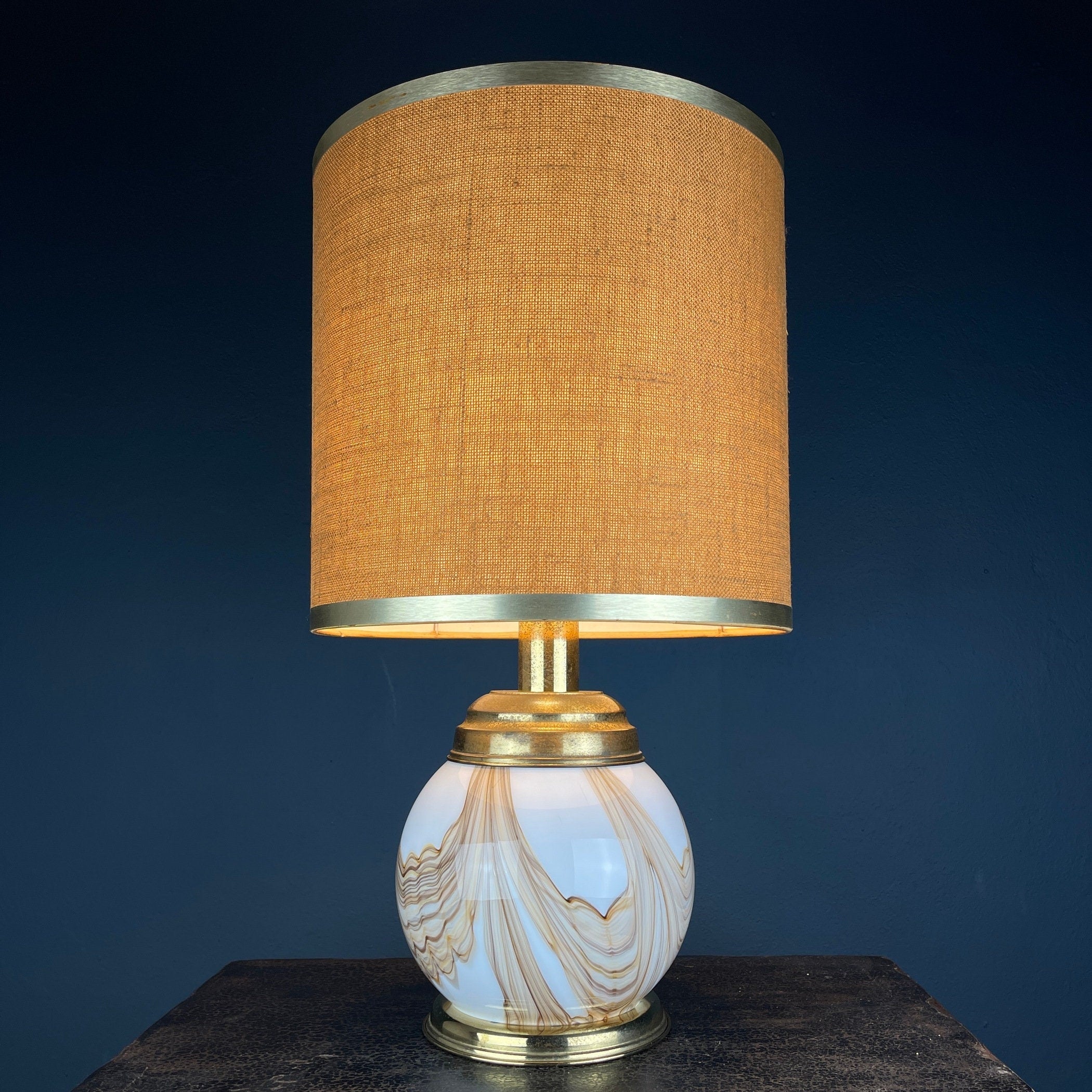 Murano table lamp Italy 1970s mid-century modern italian home decor