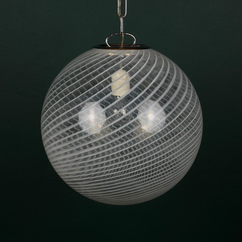 Vintage swirl murano pendant lamp, Italy 1970s