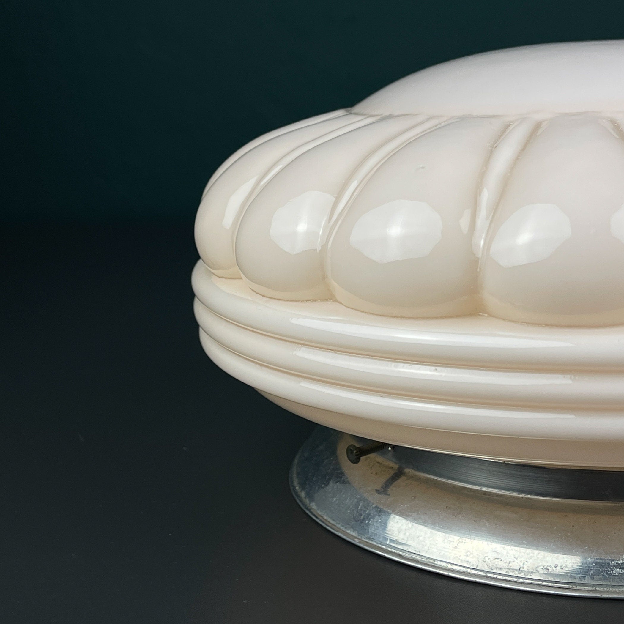 Vintage pink glass ceiling lamp, Italy 1950s, Vintage home decor