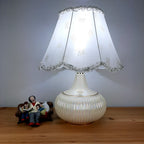 Retro nacre table lamp Jean Marie Italy 1970s Mid-century light