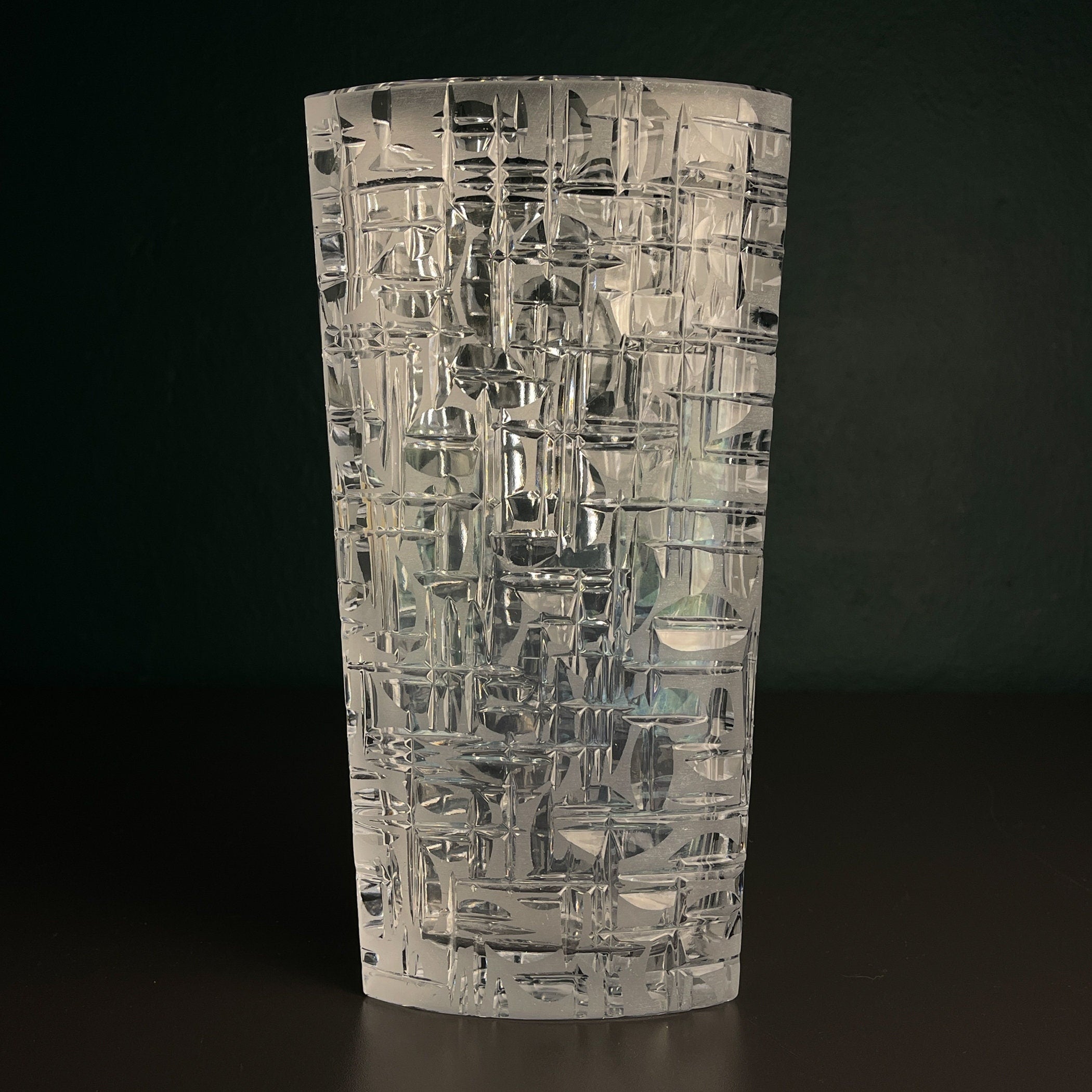 Original crystal vase by Kristall Krisla, Italy 1960s, Vintage home decor