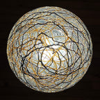 Vintage murano sphere ball pendant lamp Italy 1960s Mid-century italian lighting