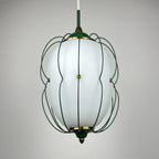 Chandelier by Angelo Lelii for Arredoluce, Italy 1958, Opaline glass and brass