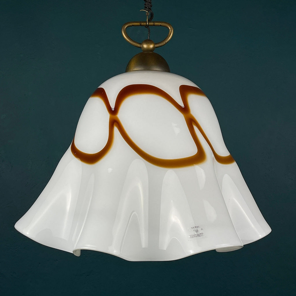 Vintage Fazzoletto Murano Glass Pendant Lamp: Mid-Century Italian Lighting