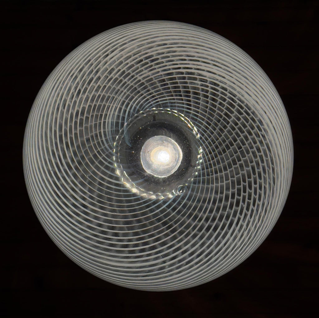 Vintage swirl murano pendant lamp, Italy 1970s