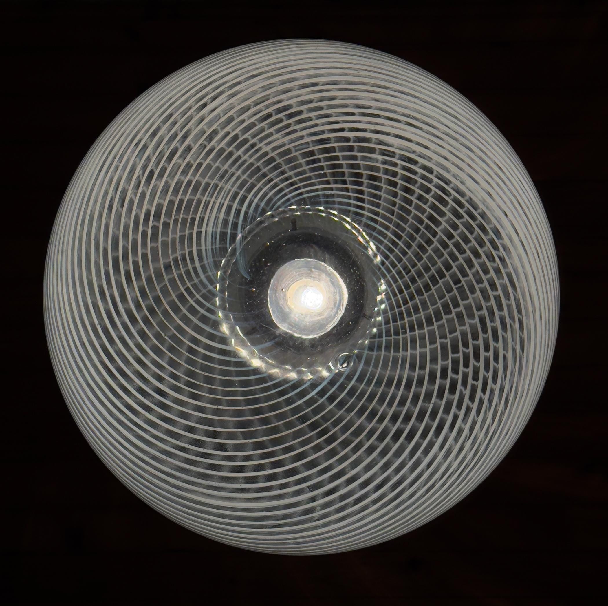 Vintage swirl murano pendant lamp, Italy 1970s