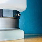 Vintage White Opaline Glass Table Lamp: Italian Mid-Century Modern Lighting