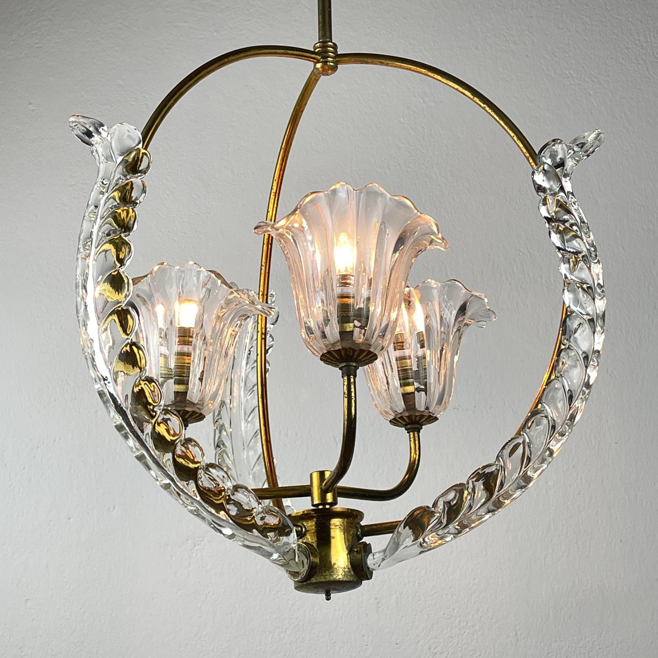 Murano chandelier by Ercole Barovier Barovier & Toso, Italy 1930s