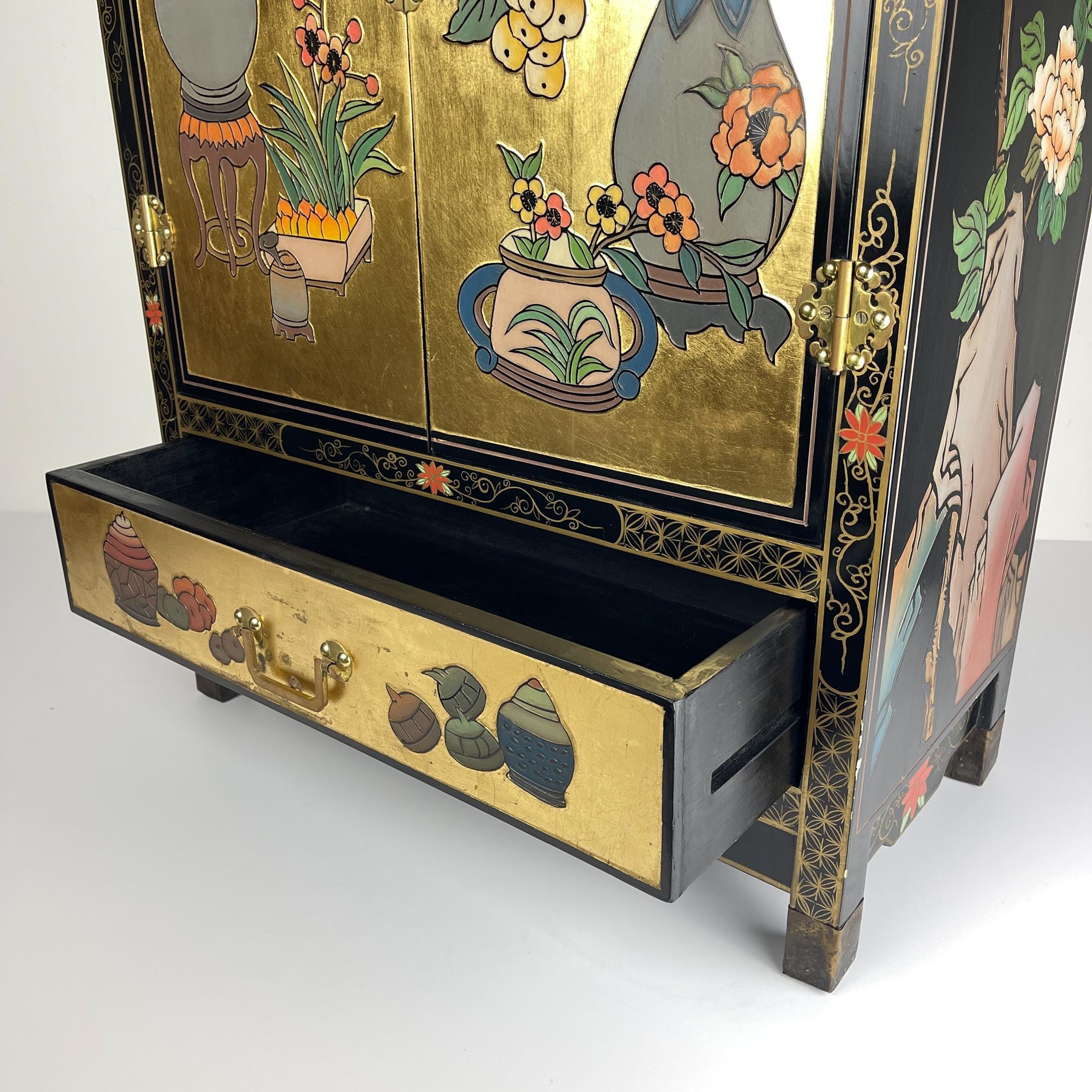 Mid-Century Italian Cabinet, Style Chinoiserie, 1950s