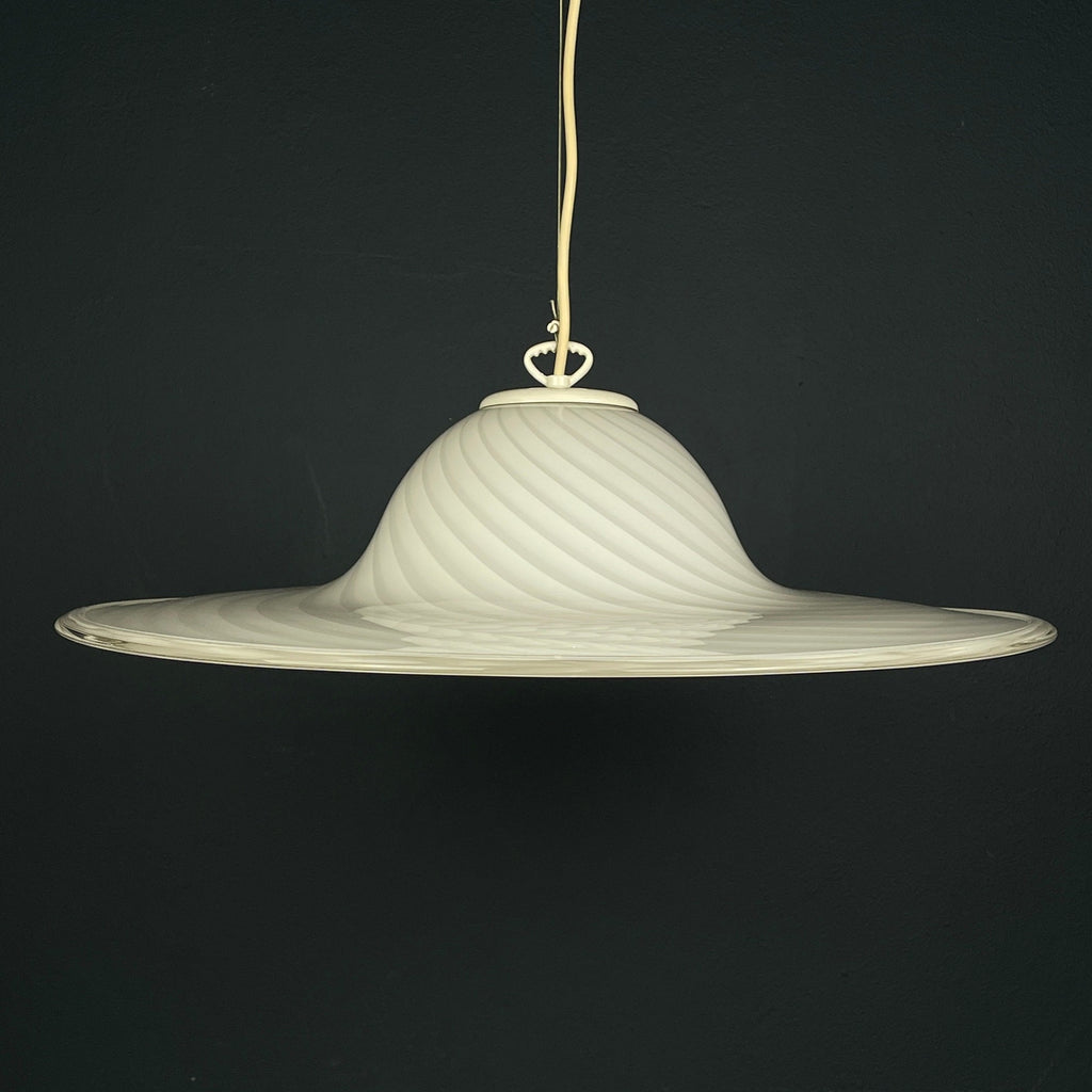 Swirl Murano Glass Pendant Lamp: Mid-Century Italian Lighting