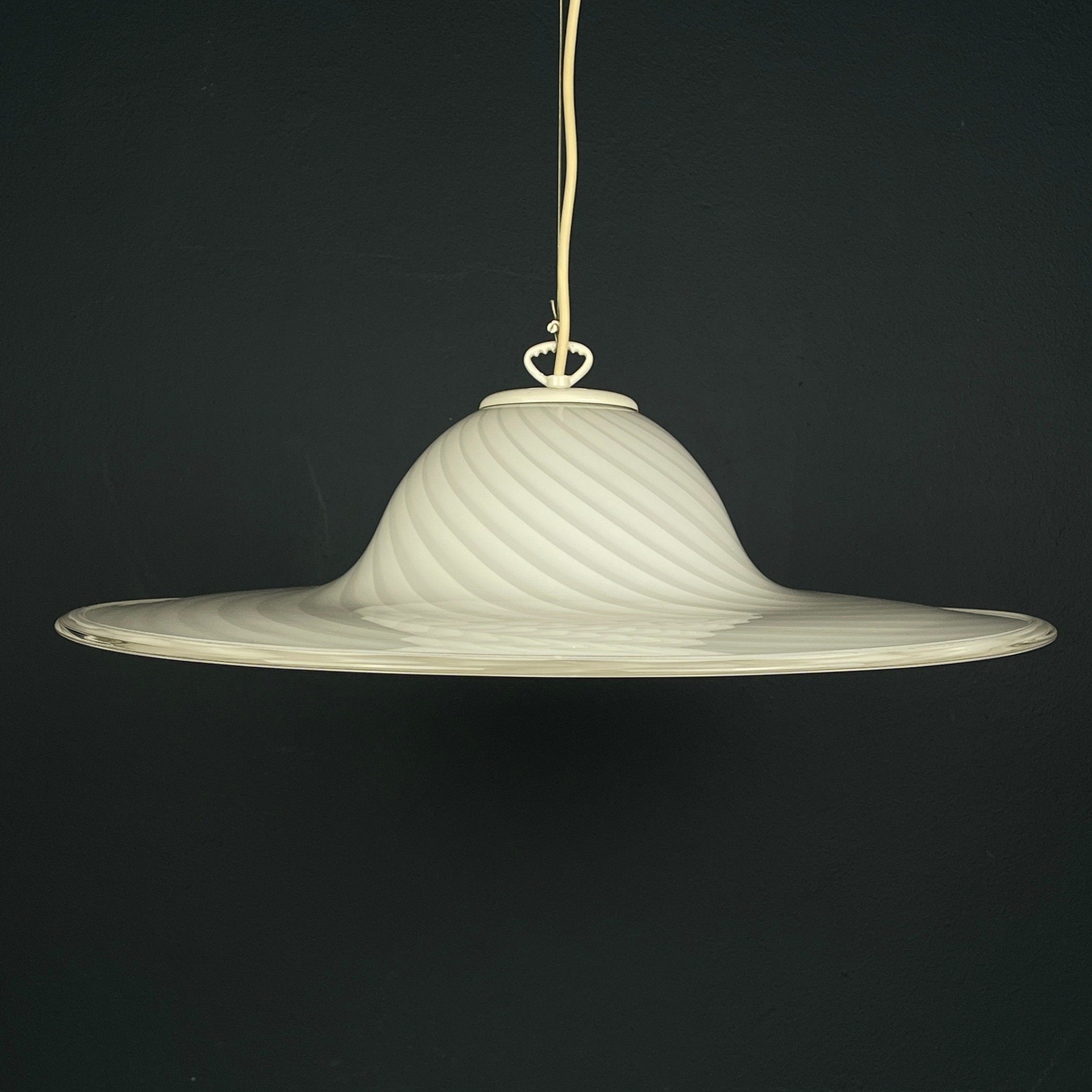 Swirl Murano Glass Pendant Lamp: Mid-Century Italian Lighting