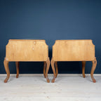 Vintage wood nightstands Italy 1950s Set of 2