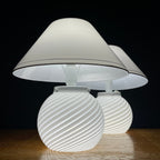 Murano Mushroom Table Lamps: Italian Modern Retro Decor, 1970s, Set of 2