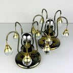 Pair of vintage glass ball table lamps italy 1960s Mid-century italian lighting