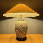 Vintage ceramic table lamp Flower Italy 1970s