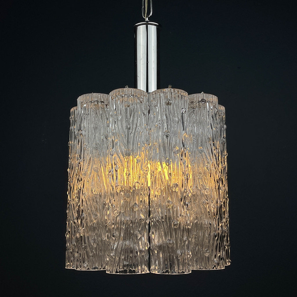 Mid-century murano glass chandelier Tronchi by Toni Zuccheri for Venini Italy 1960s