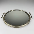 Vintage metal tray with mirror, Italy 1970s