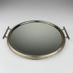 Vintage metal tray with mirror, Italy 1970s