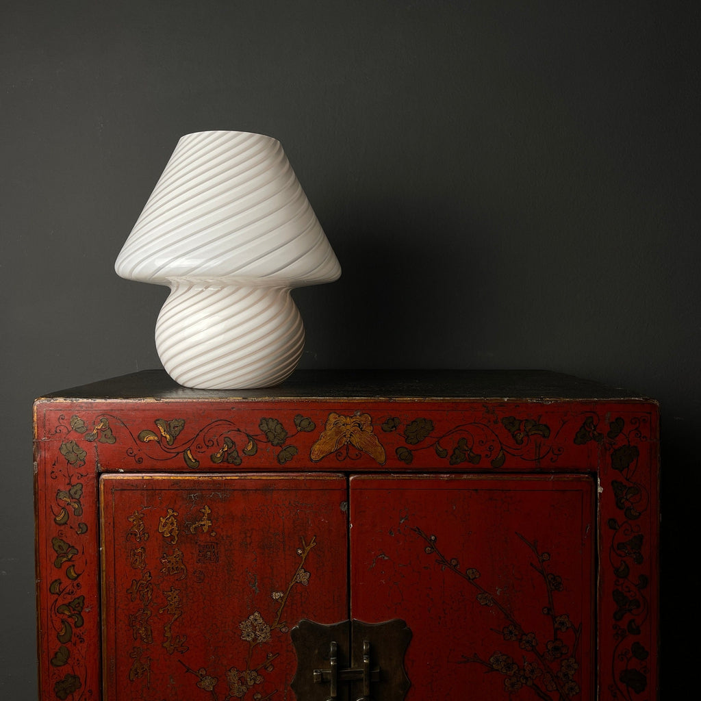 Vintage Swirl Murano Glass Table Lamp Mushroom, Italy 1970s