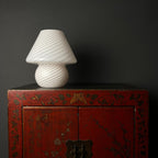 Vintage Swirl Murano Glass Table Lamp Mushroom, Italy 1970s