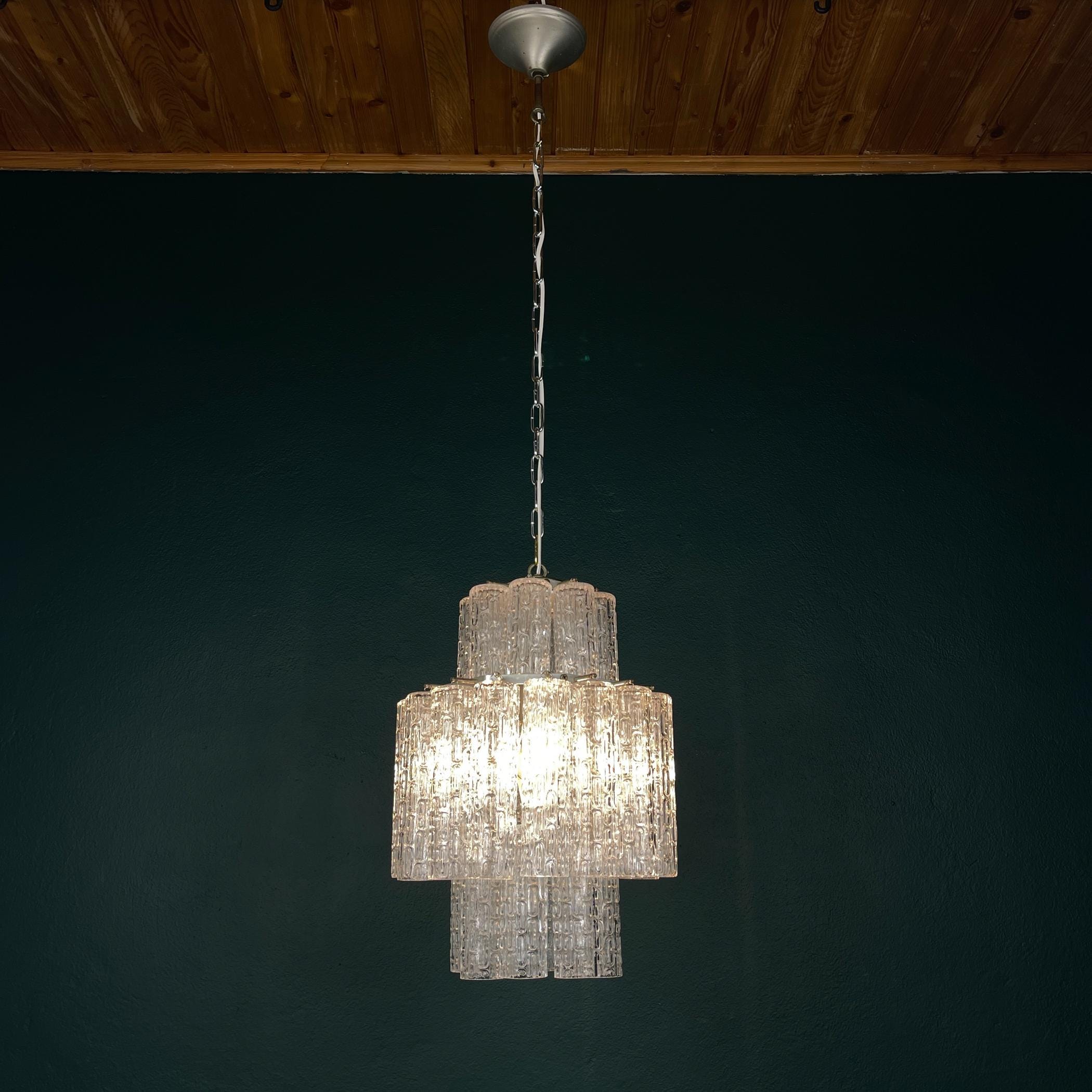 Classic Murano chandelier Tronchi by Venini, Italy 1960s