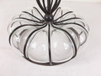 Vintage Glass Metal Vase 1970s Yugoslavia Handmade Patina Fruit Vase