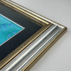 Luigi Targa, Blue Flowers, Padua, Italy 1970s, Oil on Canvas, Framed