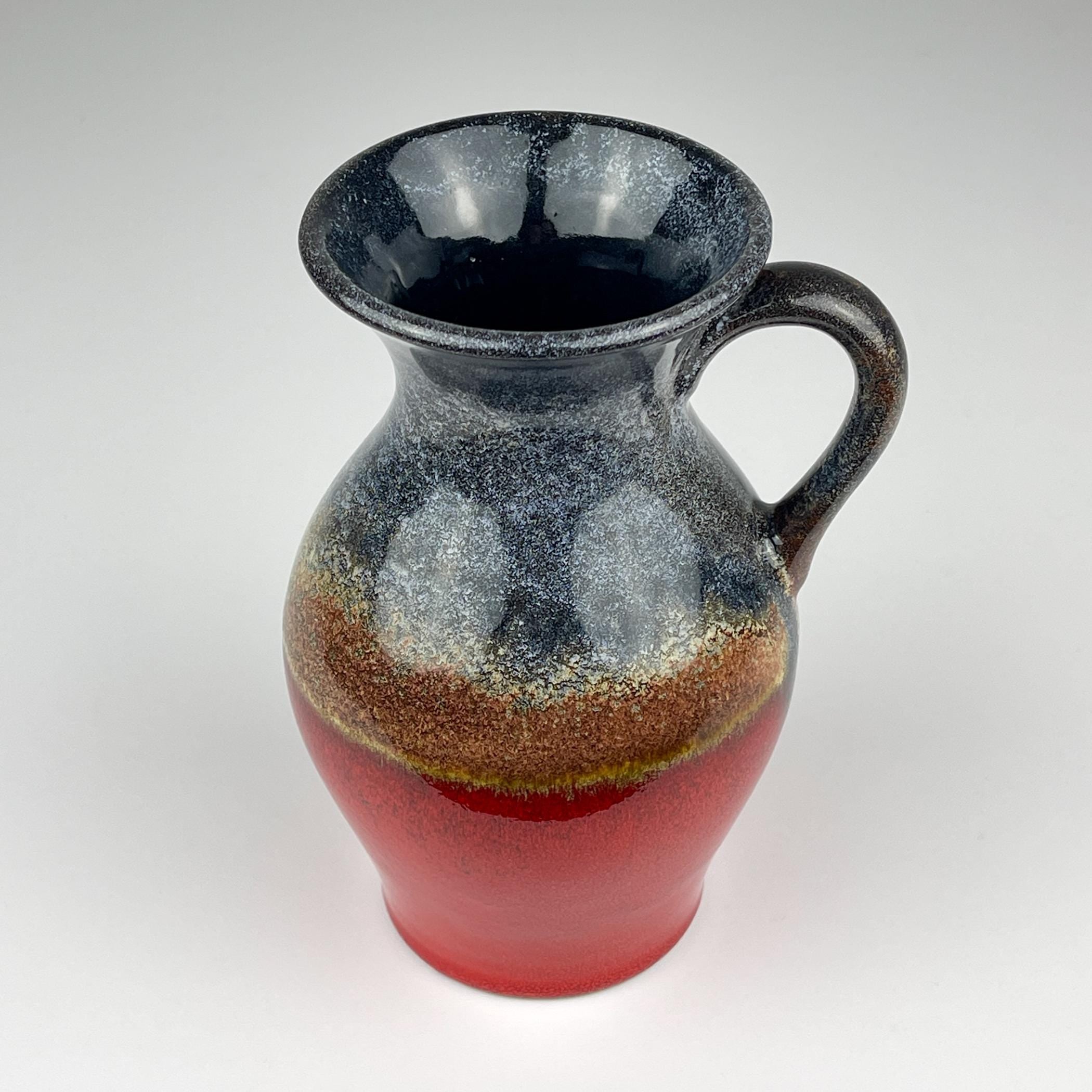 Vintage ceramic vase Lava, West Germany, 1970, Mid-century home decor