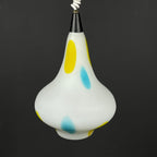 Mid-century multicolor opaline murano glass pendant lamp by Stilnovo Italy 1950s