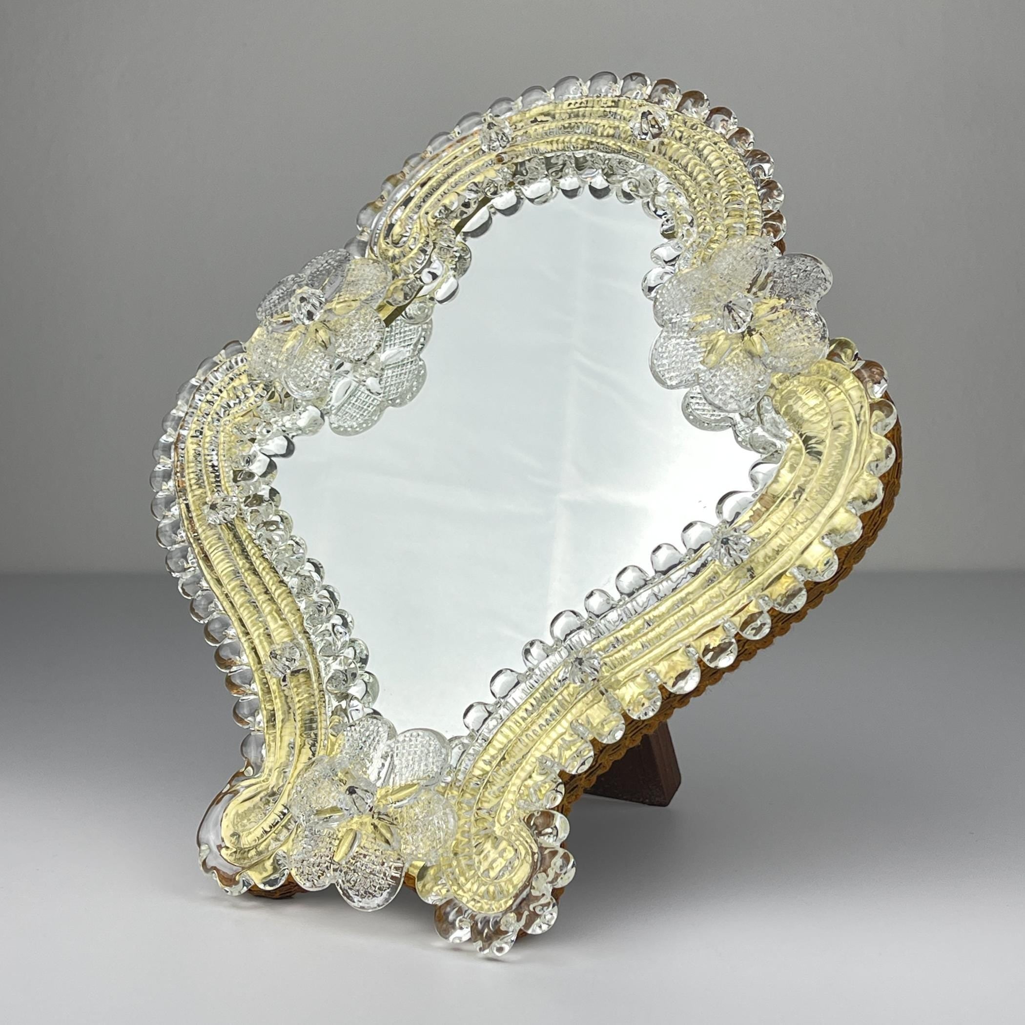 Original Murano glass mirror, Italy 1950s, Vintage home decor