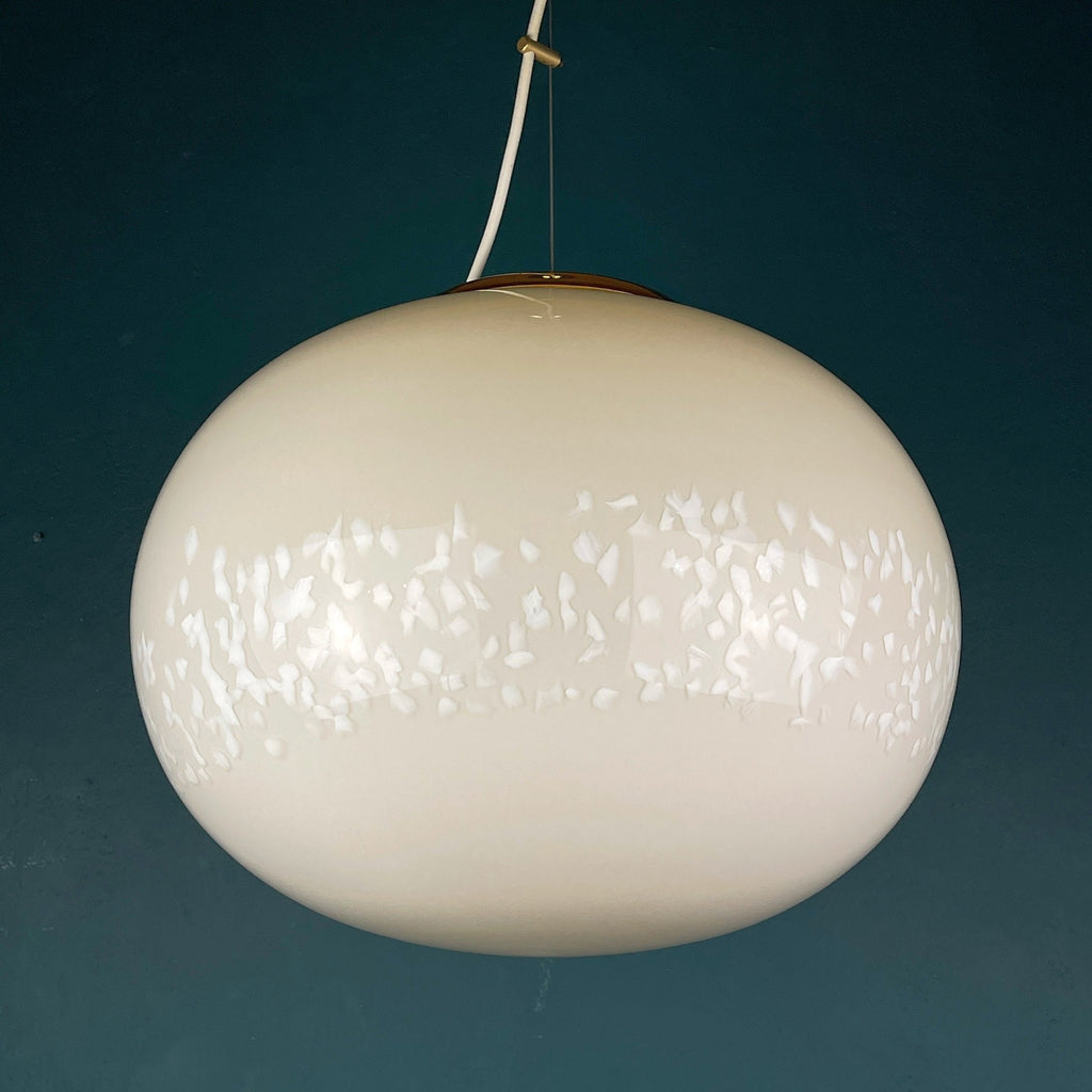 Classic beige murano pendant lamp Vetri Murano Italy 1970s Italian mid-century modern lighting
