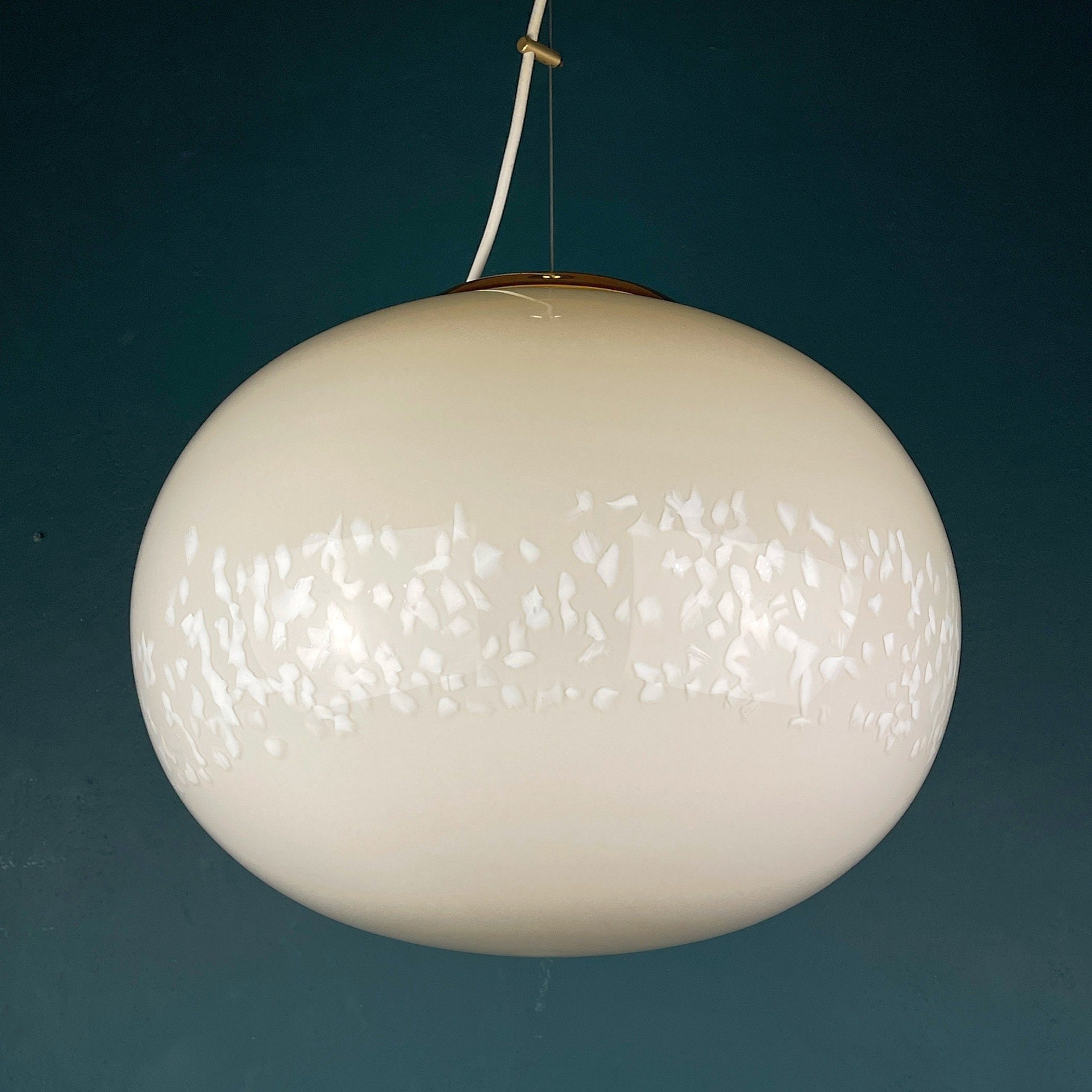 Classic beige murano pendant lamp Vetri Murano Italy 1970s Italian mid-century modern lighting