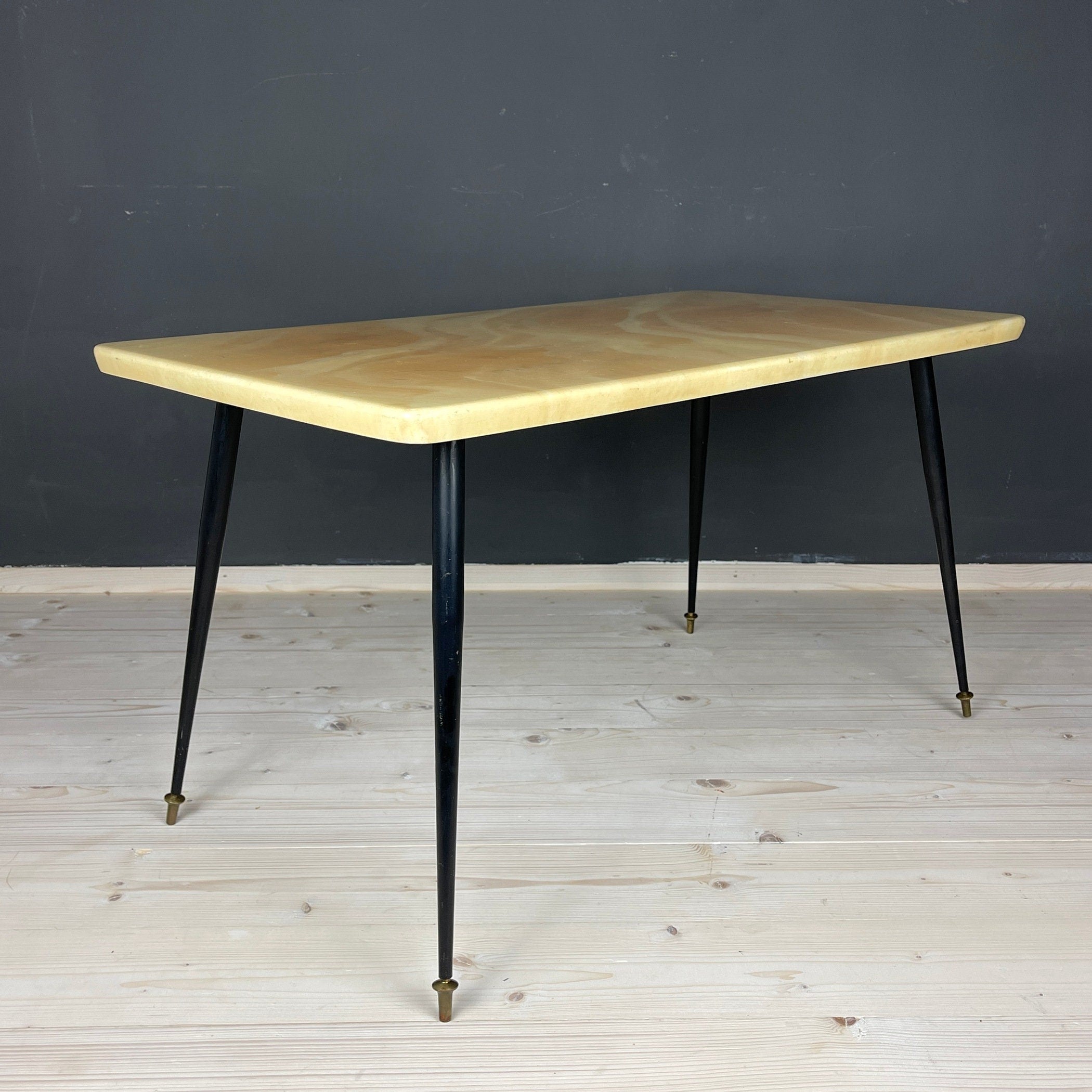 Mid-century beige coffee table Italy 1950s Art deco Vintage Italian Modern