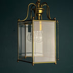 Vintage pendant lamp Italy '60s Brass Polished Glass Retro lighting