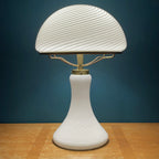 Large classic swirl Murano table lamp Mushroom Italy 1970s Mid-century italian modern