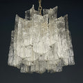 Mid-century murano glass chandelier Eliche by Venini Italy 1960s