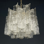 Mid-century murano glass chandelier Eliche by Venini Italy 1960s