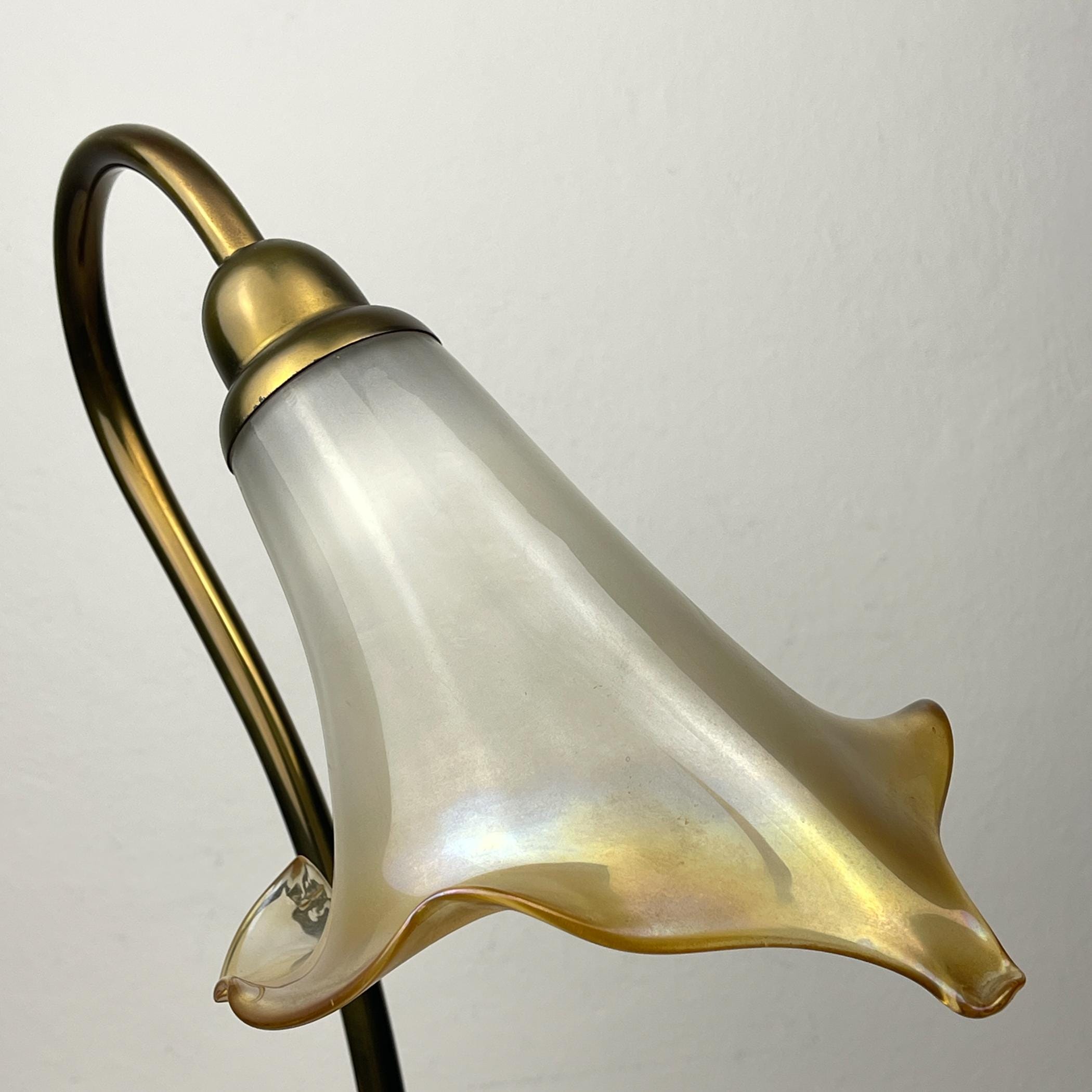 Vintage Murano Table Lamp Lilies, Italy 1970s, mid-century modern Italian home decor