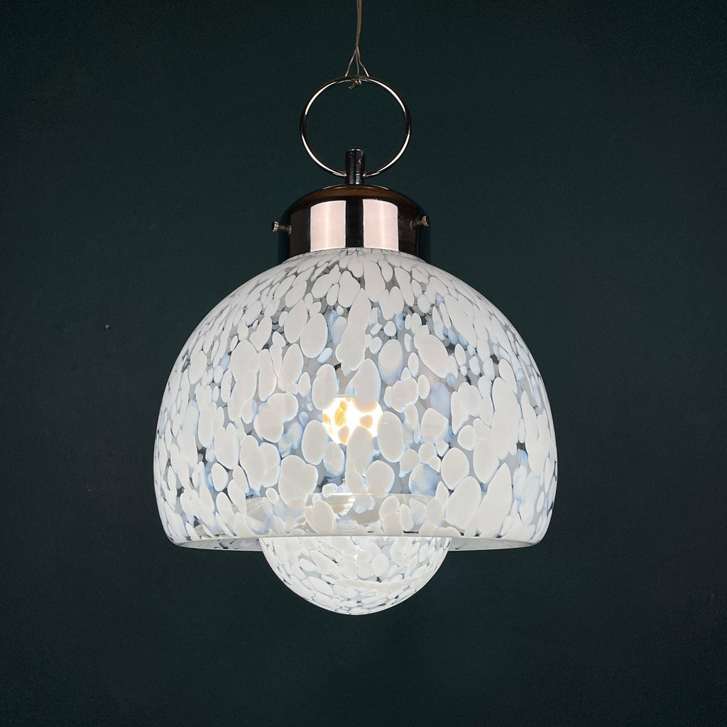 Vintage Murano Glass Mushroom Pendant Lamp: Carlo Nason Mazzega, Italy 1960s